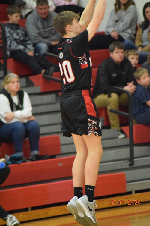 Basketball player shooting