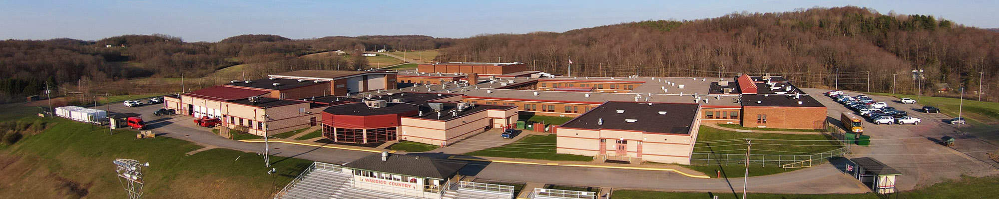 Aerial view of Moniteau High School campus