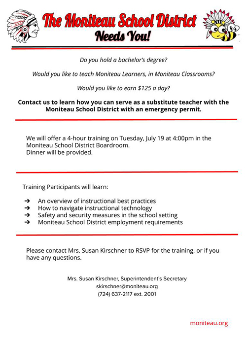 Substitute Teacher Flyer
