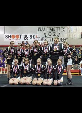 Cheerleaders posing for the cheerleading competition